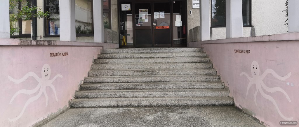 Pediatric clinic door in Ljubljana, Slovenia