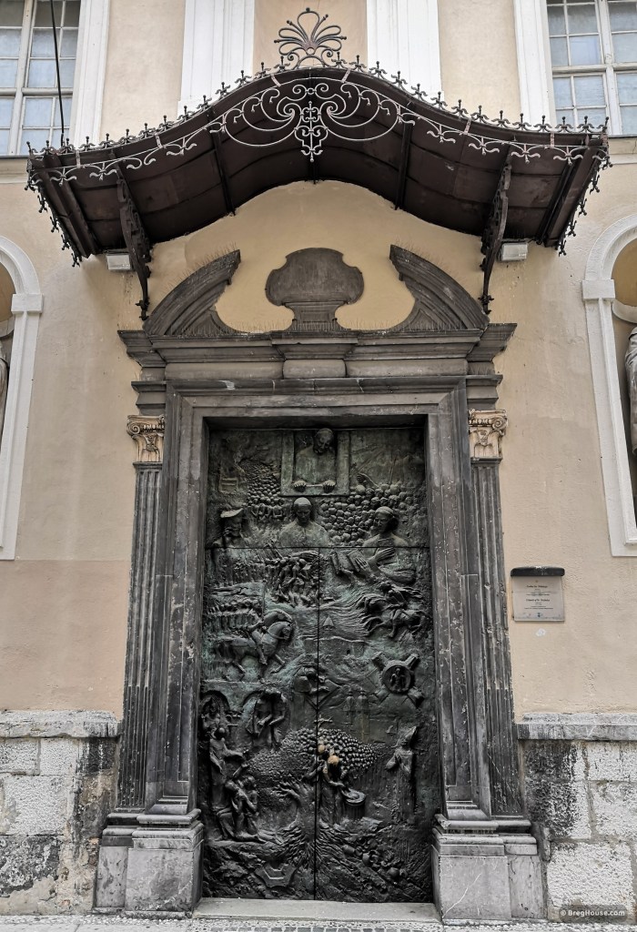 Cathedral door in Ljubljana, Slovenia