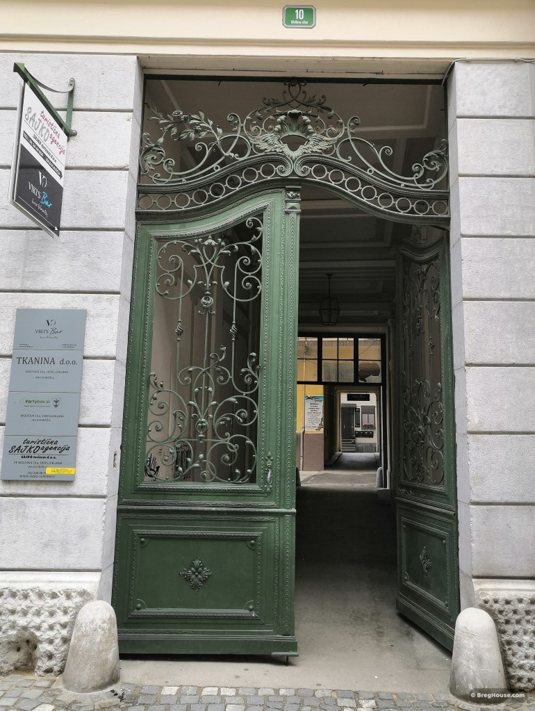 Beautiful ironwork door in Ljubljana, Slovenia