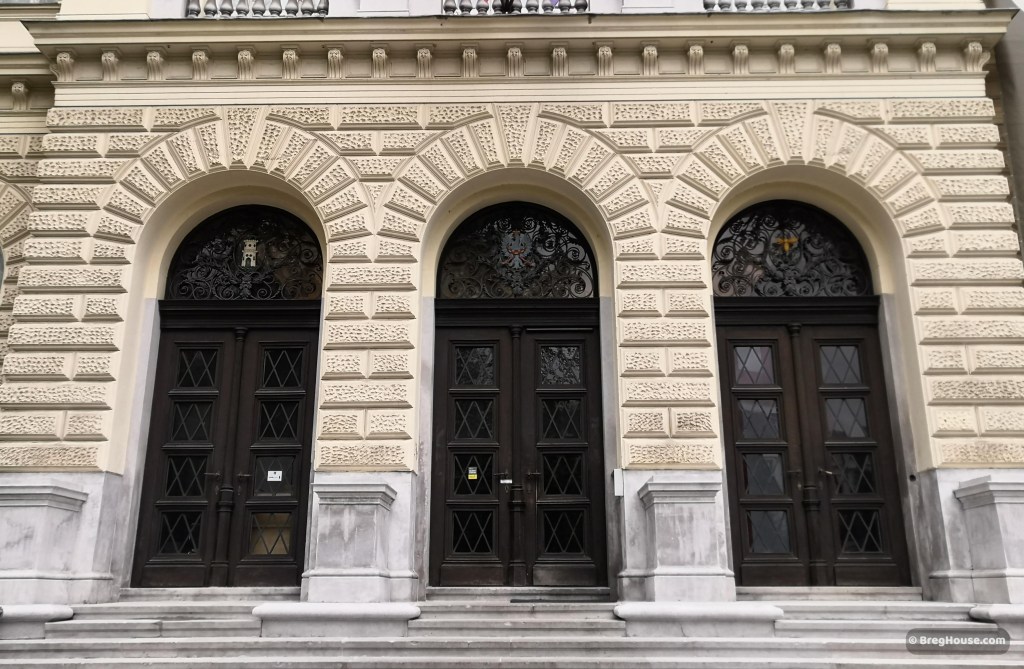 Doors of natural history museum, Ljubljana, Slovenia