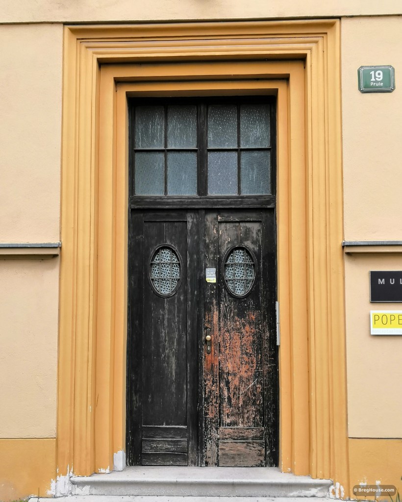 Tall, slim door in Ljubljana, Slovenia