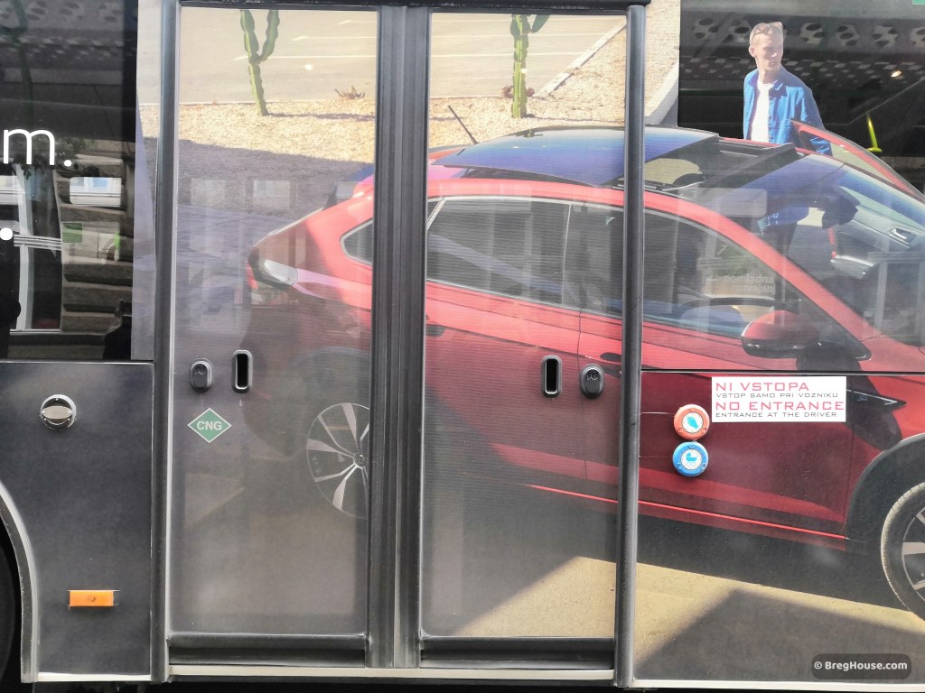 Bus door in Ljubljana, Slovenia
