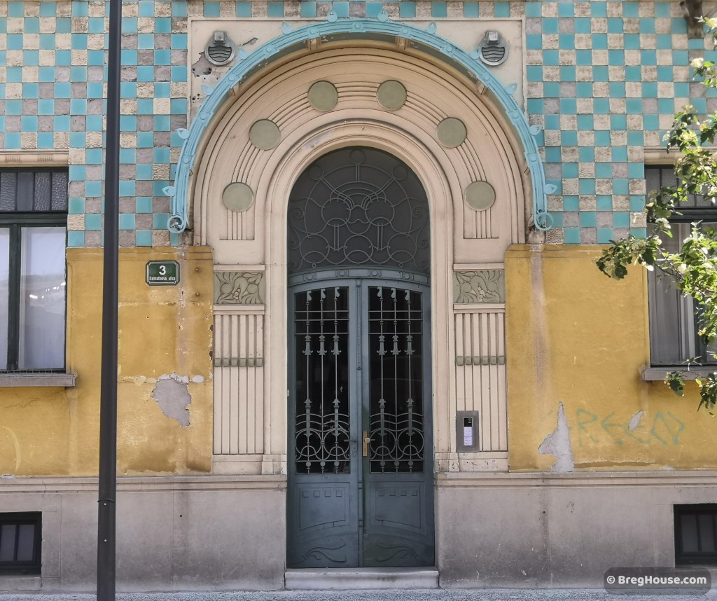 Art deco door in Ljubljana, Slovenia