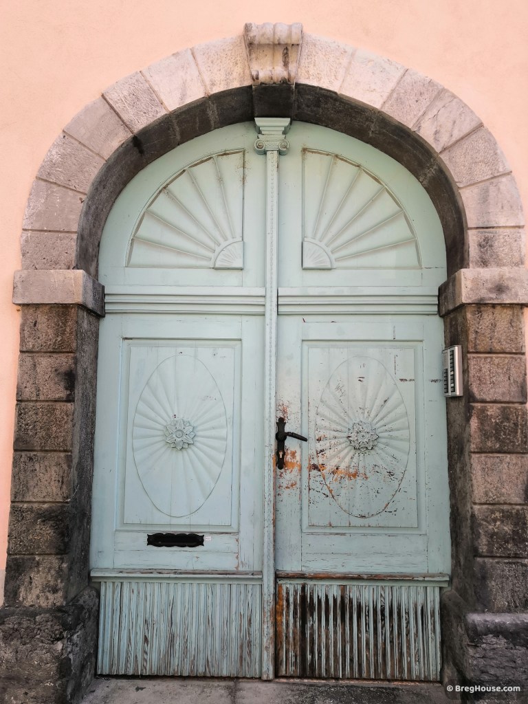 Baby blue door in Ljubljana, Slovenia
