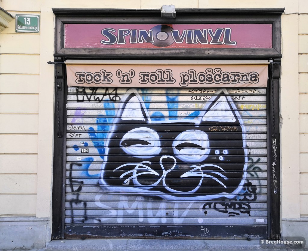 Graffiti door in Ljubljana, Slovenia