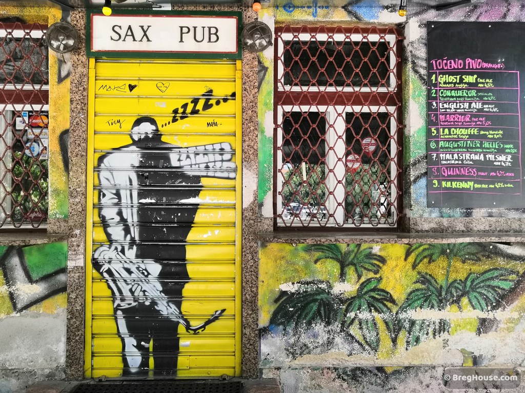 Sax Pub door in Ljubljana, Slovenia
